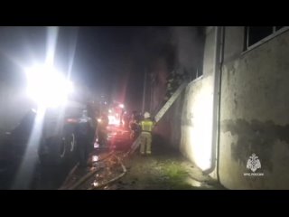 Ночной пожар на складе в Ленинакане