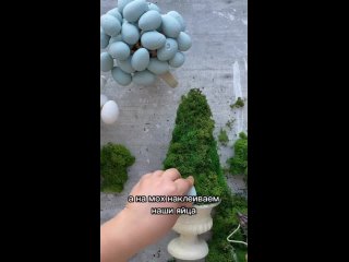 Пасхальный декор из пенопластовых яиц🐣