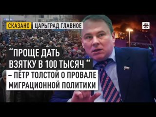 Проще дать взятку в 100 тысяч_ Пётр Толстой  о провале миграционной политики