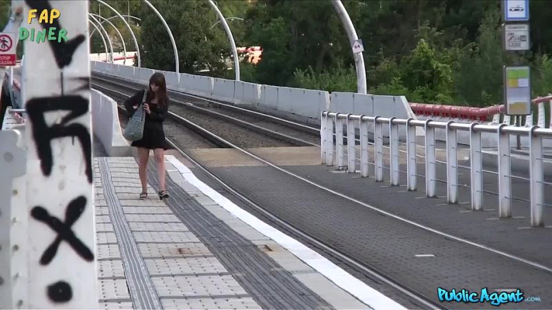 [Public Agent] Brunette Waiting For Train Rides Strangers Dick Instead