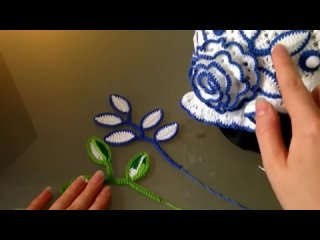Мастер-класс по вязанию веточек с листочками крючком. How to crochet pattern вra ТГ