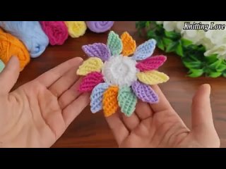 Perfect  crochet flower supla. 3D Super eye catching crochet knit. Everyone wh ТГ