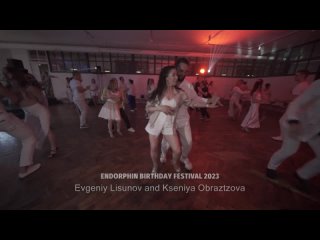 Evgeniy Lisunov and Kseniya Obraztsova Bachata Dancing at ENDORPHIN BIRTHDAY FESTIVAL 2023, Saturday