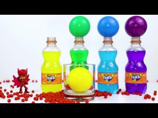 Satisfying Video l How to make 5 Rainbow fanta Bottle with Beads Balls ASMR drop