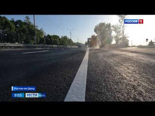 На Северном въезде в Ростов завершают нанесение дорожной разметки