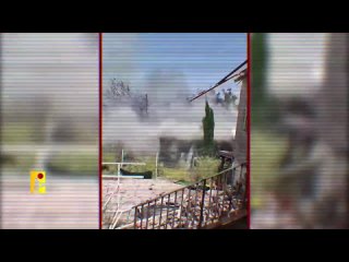 Scenes from the operation of the Islamic Resistance targeting a building where Israeli enemy army soldiers are stationed in the