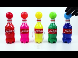 5 Coca Cola Bottles l Oddly Satisfying Video l How To Make Rainbow Coca Cola Beads Balls Cocomelon