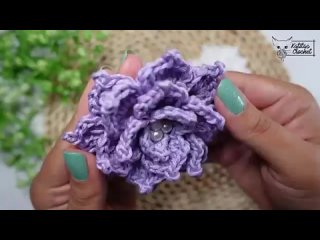 FLOR 3D A CROCHET  TENDENCIA DE FLORES A CROCHET  #crochet #rose #tutorial