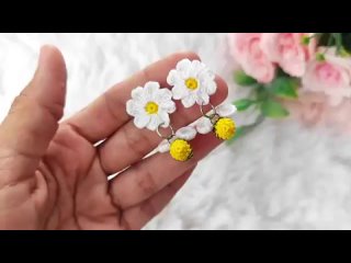 Серьги-пчелки и цветочки крючкомbrinco de abelhinha e flor de croch - super delicada fcil e rpida de fazer