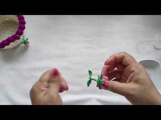 How to make a Beautiful 3D Hanging Rose Flower Earrings _ For beginners _ Step-b