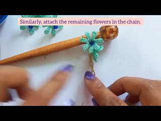 SIMPLE BEAUTIFUL CROCHET FLOWER BEAD HAIR JUDA PIN _ How to make Cute DIY Jewell