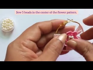 SIMPLE BEAUTIFUL CROCHET FLOWER HOOP EARRINGS _ How to make Easy Cute DIY Jewell