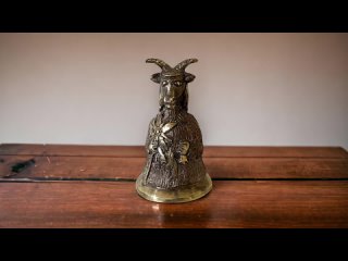 Колокольчик-статуэтка Козел, художественное литье, бронза