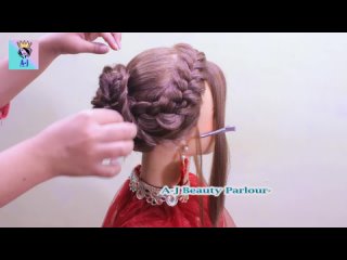 A-J Beauty Parlour- - kashees bridal hairstyle l easy  new juda hairstyle for bridal  french braid  wedding hairstyl