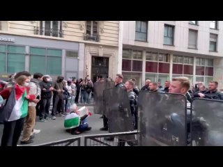 Protest inside lecture hall at Sorbonne University in Paris short lived when police arrive after students seized the room as pa