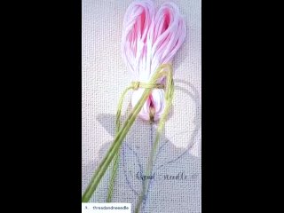 Завораживающий процесс вышивки объемного цветка