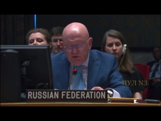 O Representante Permanente da Rssia Nebenzia - na reunio do Conselho de Segurana da ONU sobre a situao na Bsnia e Herzegov