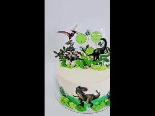 торт с динозаврами