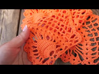 Кайма из ананасов крючком Crochet pineapple border