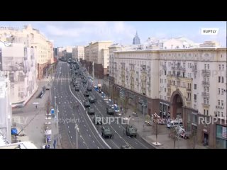 Military vehicles Red Square-bound ahead of Victory Day Parade in Moscow