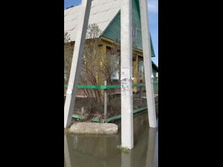 Кетово. Улица Ленина, вода постепенно убывает    Фото: Алексей Третьяков (видео)