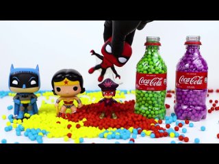 5 Bottles Balloons with Beads How to make Rainbow Coca cola Bottle Beads Balls ASMR Cuttingasmr