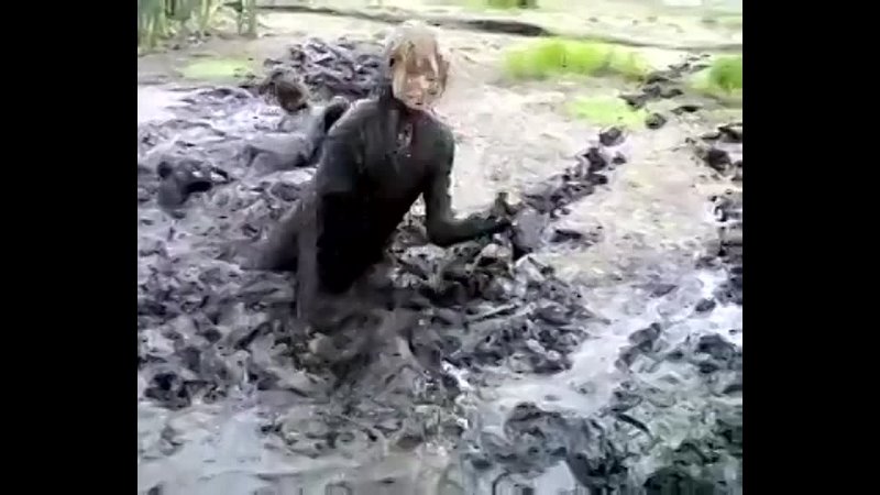 Girls bathing in the mud 2