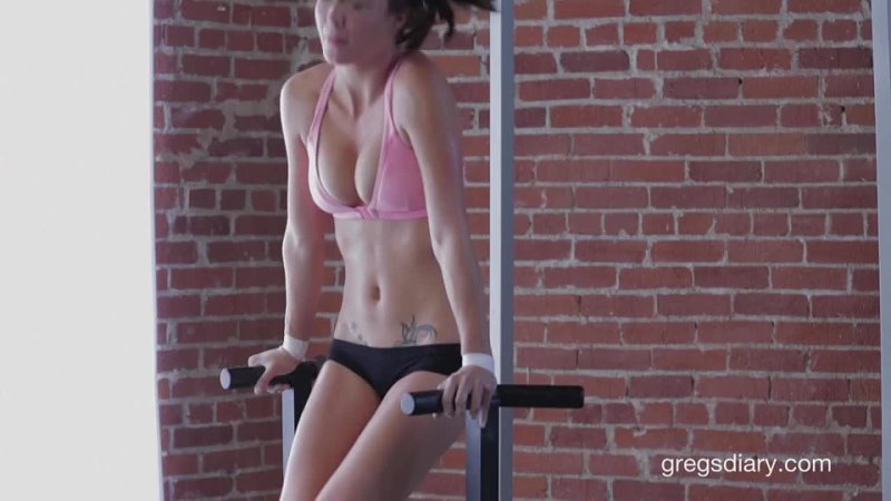 Perfect model Malena Morgan working out hard. Directed by Greg