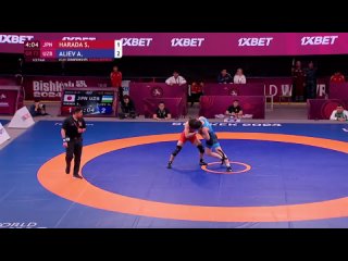 Asian2024 72kg 1_2 Shingo HARADA (JPN) vs. Abdullo ALIEV (UZB)