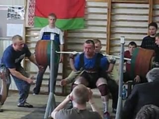 Николай Морозов. Приседание. 335 кг в в/к до 82,5 кг на ЧРБ-2006.