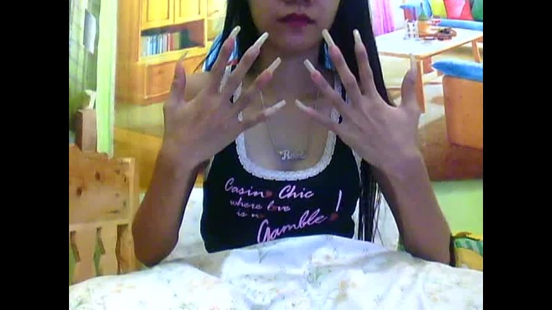 Long Clear Nails Showing