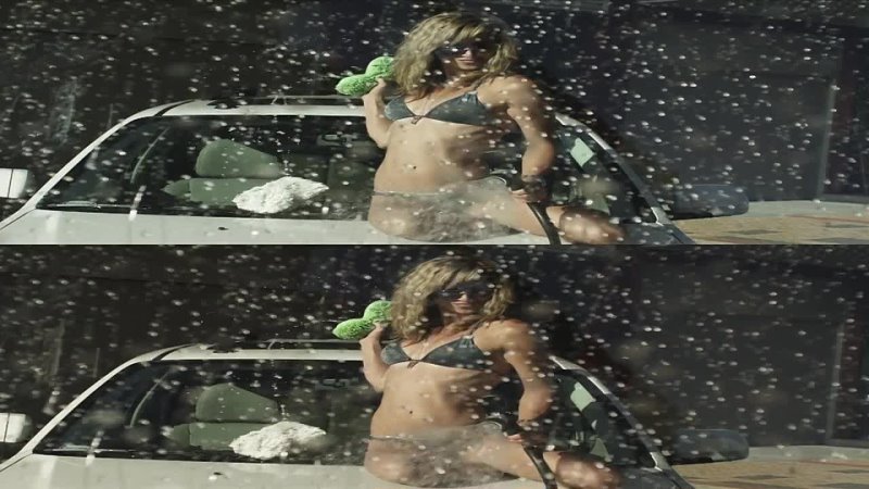 SEXY GIRL Bikini  3D -Car Wash Вертикальная анаморфная стереопара.