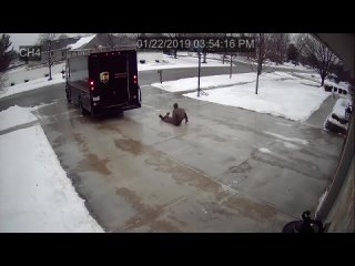 [Walt Gorczowski] UPS Delivery Guy vs. Icy Driveway