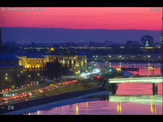 ❤️🔥 Огненный рассвет и пробки запечатлели этим утром на Пироговской набережной Петербурга. (видео)