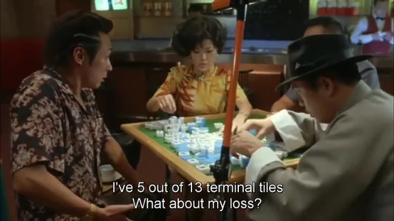 Funny mahjong scene