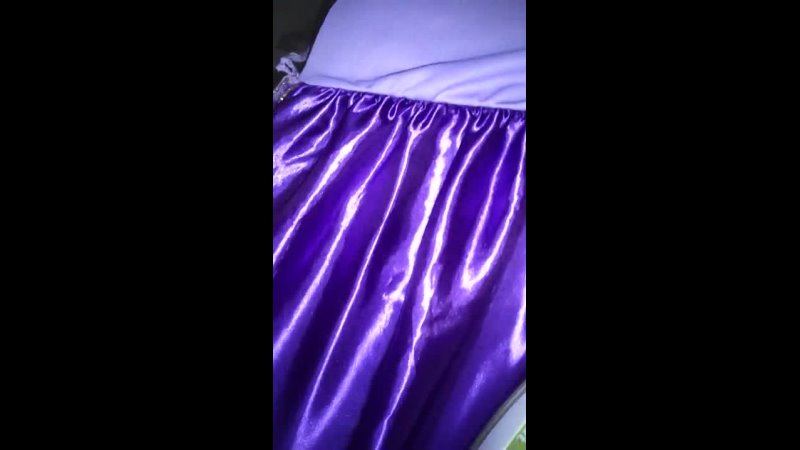 Ironing Purple Satin Princess Dress Back.