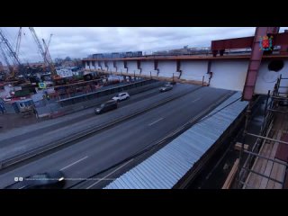 За четыре ночи завершили монтаж пролёта Большого Смоленского моста над Октябрьской набережной.   Ночью, когда движение... (видео)
