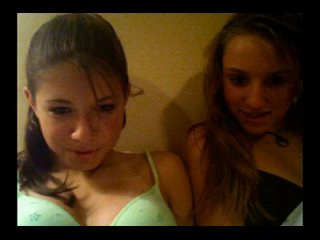 Two perfect amateur chicks flashing on Skype