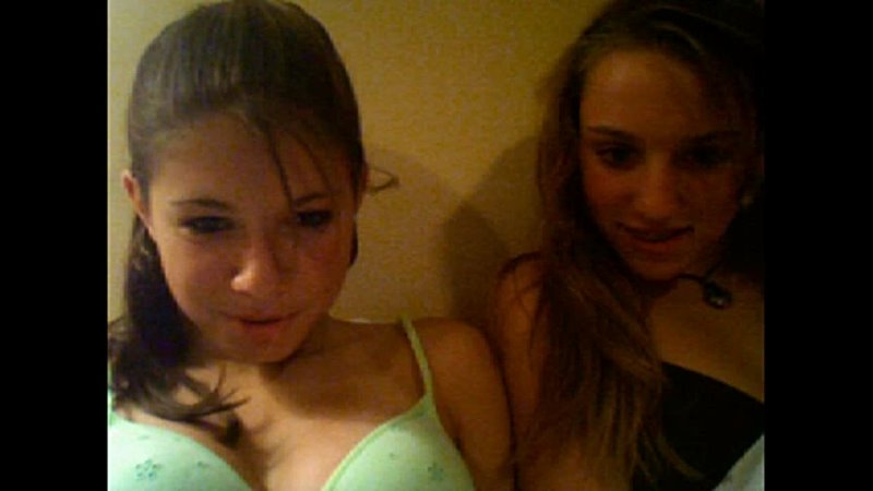 Two perfect amateur chicks flashing on Skype