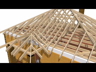 Самая простая 4-х скатная кровля из металлочерепицы Ч.1. _ Hipped roof, metal (E