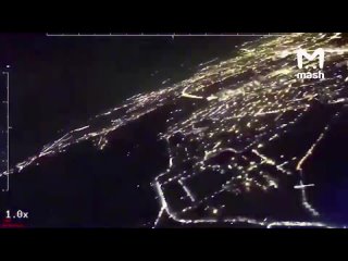 Кадры прилёта, предварительно, одного из 30 российских БПЛА "Герань" по 17-й базе авиационно-технического обеспечения... (видео)