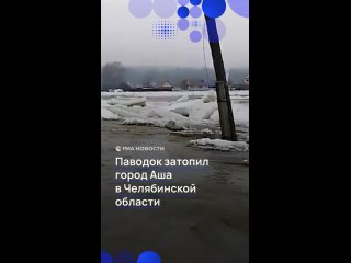 В городе Аша Челябинской области затопило 31 участок из-за паводка на реке Сим. Уровень воды в ней резко поднялся из-за... (видео)