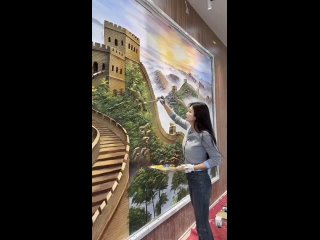 🎨🏯 Китаянка создает УНИКАЛЬНУЮ Великую КИТАЙСКУЮ стену у себя дома (видео)