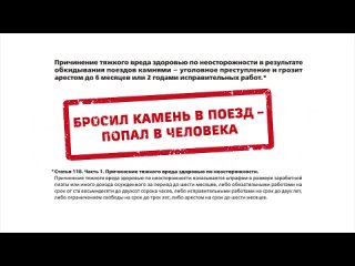 Бросил камень в поезд-попал в человека