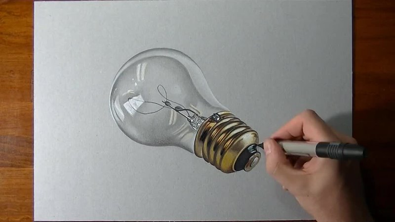 How I draw a realistic lightbulb