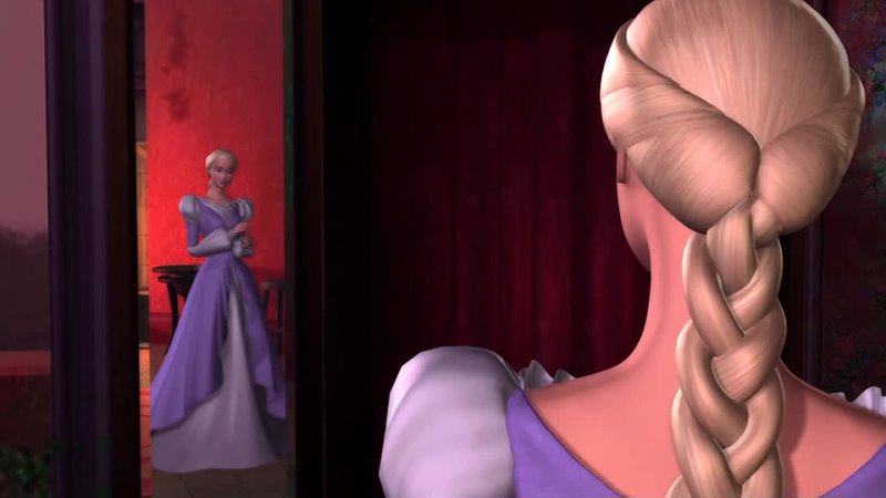 Barbie as Rapunzel - Rapunzel paints some magical gowns for the ball