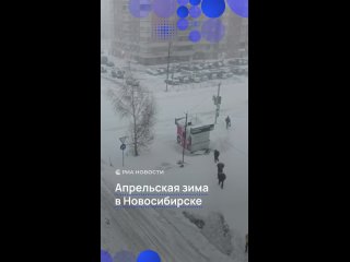 Пока в Москве ожидают новых температурных рекордов, Новосибирск засыпает снегом. На улицах минусовая температура,... (видео)