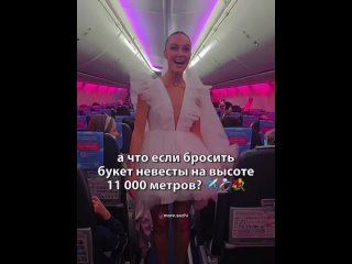 В Сочи из Москвы прилетел свадебный рейс.  В небе на высоте 11 000 метров восемь пар стали мужем и женой. Церемония... (видео)
