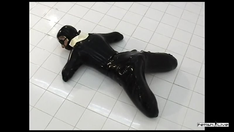 Sexy girl in latex gimpsuit (dogsuit) hot fetish catsuit