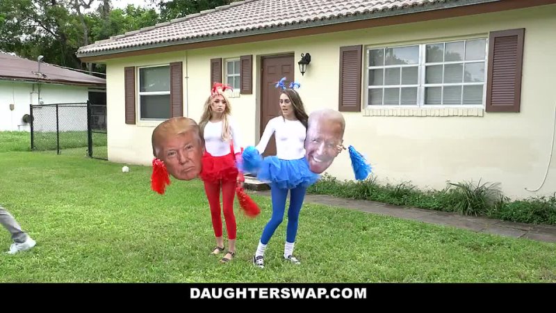 Teen Neighbors Swap Fuck Dad to Vote Red Blue Daughter Swap